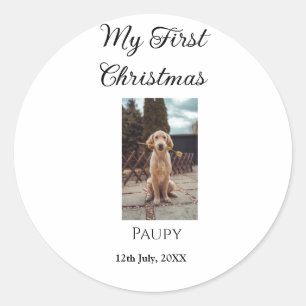 Adesivo Meu primeiro Natal adicione o nome do animal de es