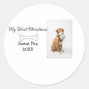 Adesivo Meu primeiro Natal animal de estimação foto nome a