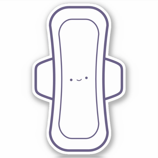 Adesivo Meu Primeiro Período, Bela Rapariga Cartoon Menstr (Frente)