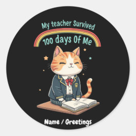 Adesivo Meu professor sobreviveu 100 dias de mim