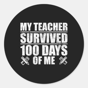 Adesivo Meu Professor Sobreviveu A 100 Dias De Meu Estudan