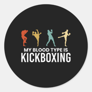 Adesivo Meu Tipo Sanguíneo É Kickboxing Kickboxer