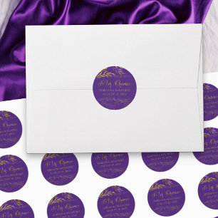 Adesivo Meus Quinze Anos Roxo e Folha Dourada 15 Aniversár