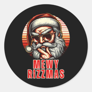 Adesivo Mewy Rizzmas Papais noeis Engraçados Mewing Piada