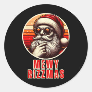 Adesivo Mewy Rizzmas Papais noeis Engraçados Mewing Piada