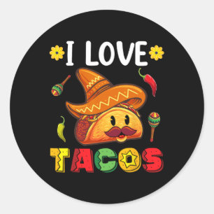 Adesivo Mexicano Cinco de Mayo Camisa Eu Adoro Tacos
