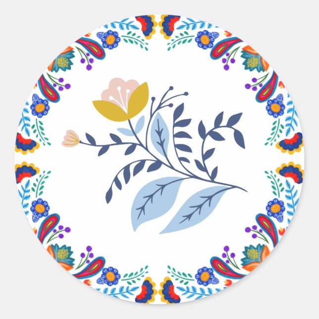 Adesivo mexicano Fiesta Floral Chá de fraldas Sticker (Frente)