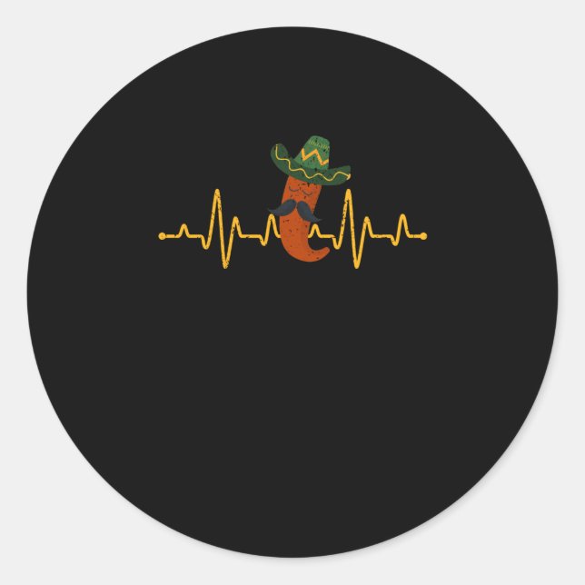 Adesivo Mexicano Fiesta Heartbeat Chili Sombrero Cinco (Frente)