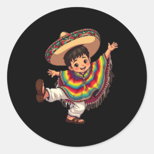 Adesivo Mexicano Garoto Poncho Cinco De Mayo - Roubação Me