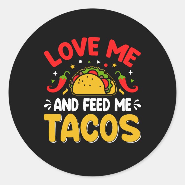 Adesivo Mexicano me ame e me alimente com tacos (Frente)