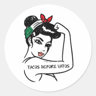 Adesivo Mexicano Rosie Strong Woman Tacos Antes de Vatos C