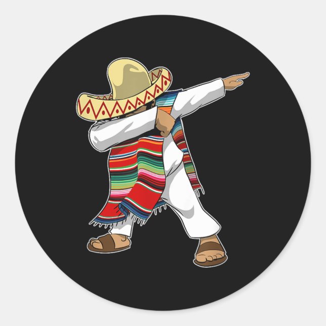 Adesivo Mexicano Sombrero Poncho Dabbing (Frente)
