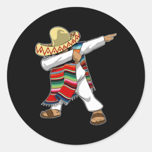 Adesivo Mexicano Sombrero Poncho Dabbing