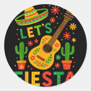 Adesivo mexicano vamos festa violão cinco de maio