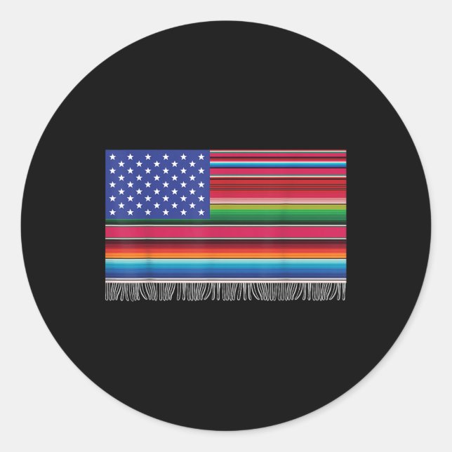 Adesivo México Americano Bandeira Serape Cinco De Mayo Par (Frente)