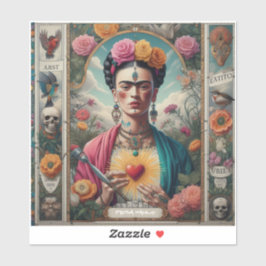 Adesivo México, Viagem Vintage Sugar Skull e Frida Kahlo