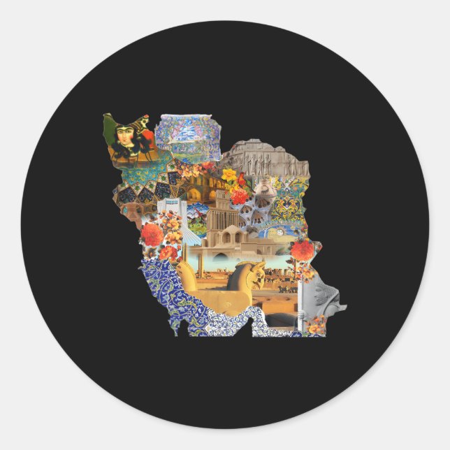 Adesivo Meydan Shahyad Meydan Azadi Iran Map Map Persa (Frente)