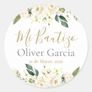 Adesivo Mi Bautizo Classic Round Sticker