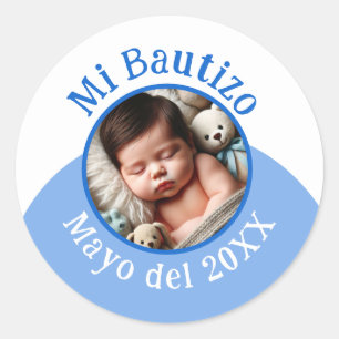 Adesivo Mi Bautizo con Foto y Fecha