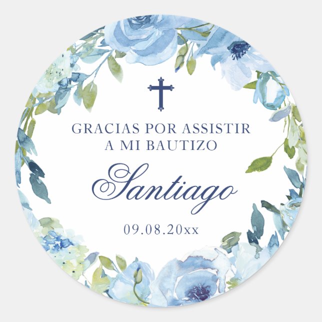Adesivo Mi Bautizo Recuerdos Para Bautizo Espanhol Baptism (Frente)