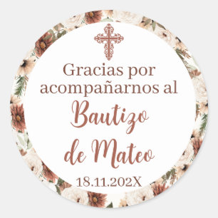 Adesivo Mi bautizo spanish sticker, garoto baptism Classic