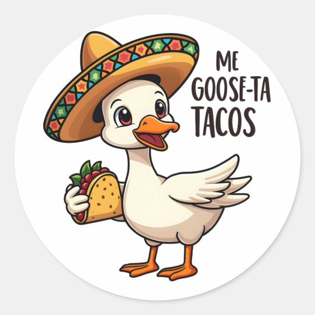 Adesivo Mi Goose ta tacos Engraçado Taco Mexicano (Frente)