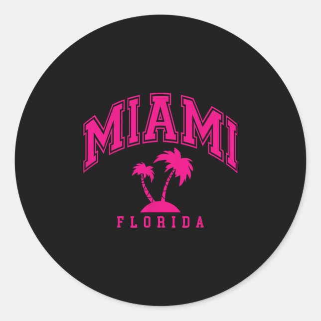 Adesivo Miami Beach Palms Palm Trees Preppy Varsit (Frente)