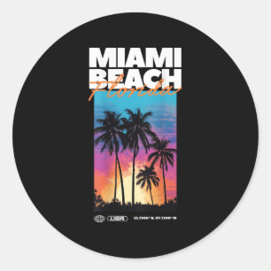 Adesivo Miami Beach Summer Palm Vacing Usa