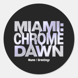 Adesivo Miami Chrome Dawn Liquid Metal Y3K Aesthetic Art