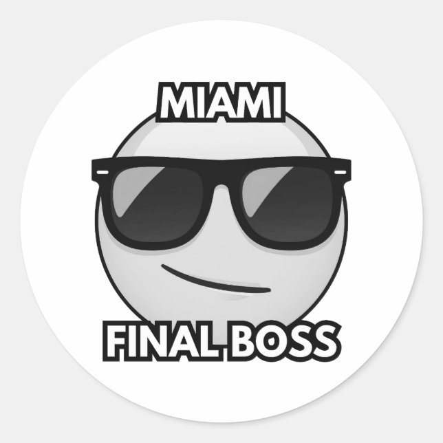 Adesivo Miami Final Boss Cool Emoji Sticker (Frente)