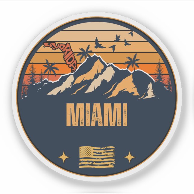 Adesivo Miami, Flórida  (Frente)