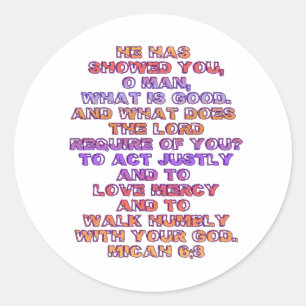 Adesivo Micah 6:8