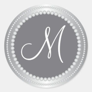 Adesivo Miçanga de prata personalizada que Wedding selos