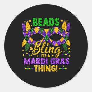 Adesivo Miçangas e Bling É um Carnaval do Mardi Gras.