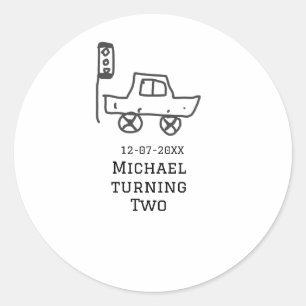 Adesivo Michael completando dois anos de idade carro de br