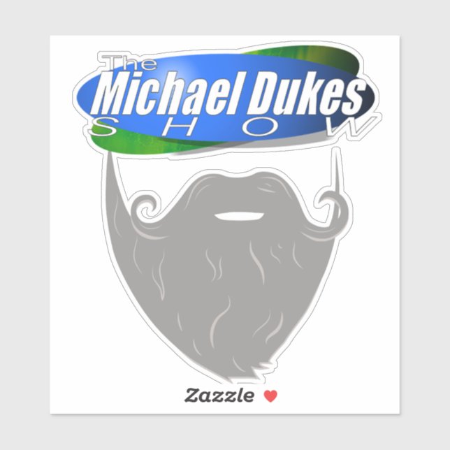 Adesivo Michael Dukes Show - Logotipo da barba (Folha)