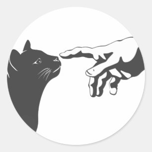 Adesivo Michelangelo Cat - Escolher cor de fundo