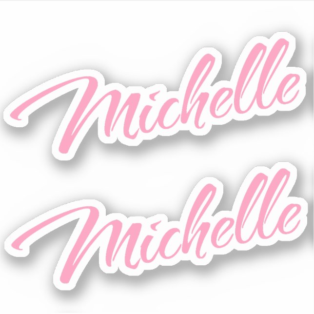Adesivo Michelle Decorative Name in Pink x2 Sticker (Frente)