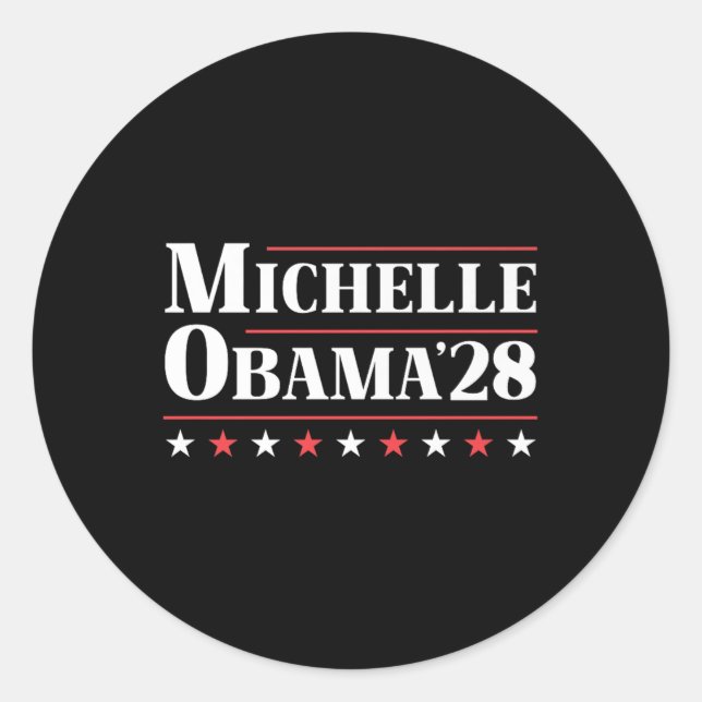Adesivo Michelle Obama Para Presidente 2028 Premium (Frente)
