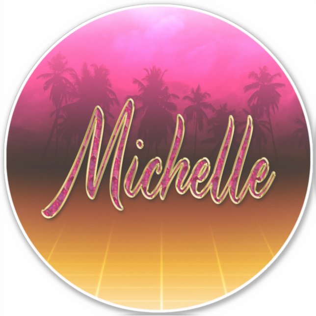 Adesivo Michelle Vorname Name pink Aufkleber Sticker (Frente)