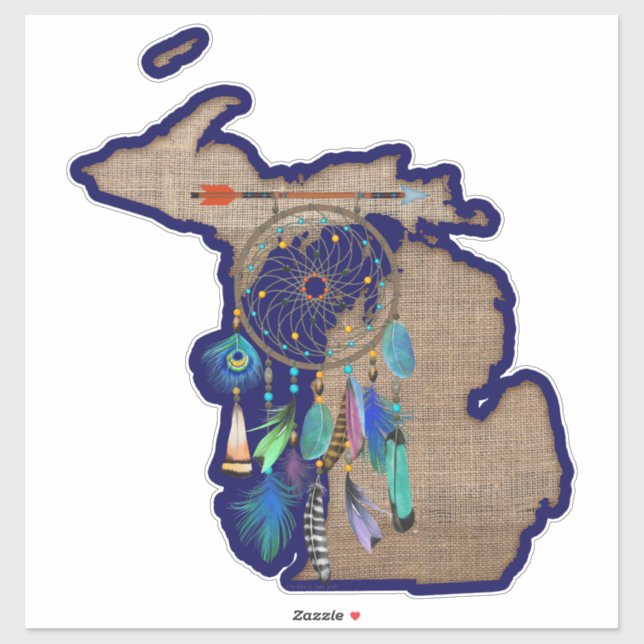 Adesivo Michigan Dream Catcher Beauful (Folha)