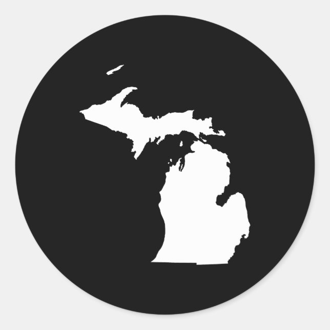 Adesivo Michigan em Branco e Preto (Frente)