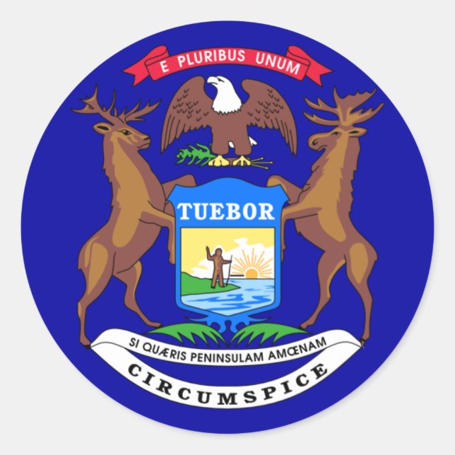 Adesivo Michigan Flag (Frente)