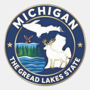 Adesivo MICHIGAN Patrimônio do Estado dos Grandes Lagos
