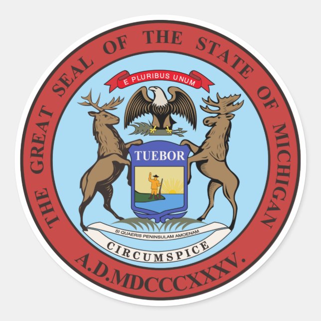 Adesivo Michigan State Seal (Frente)
