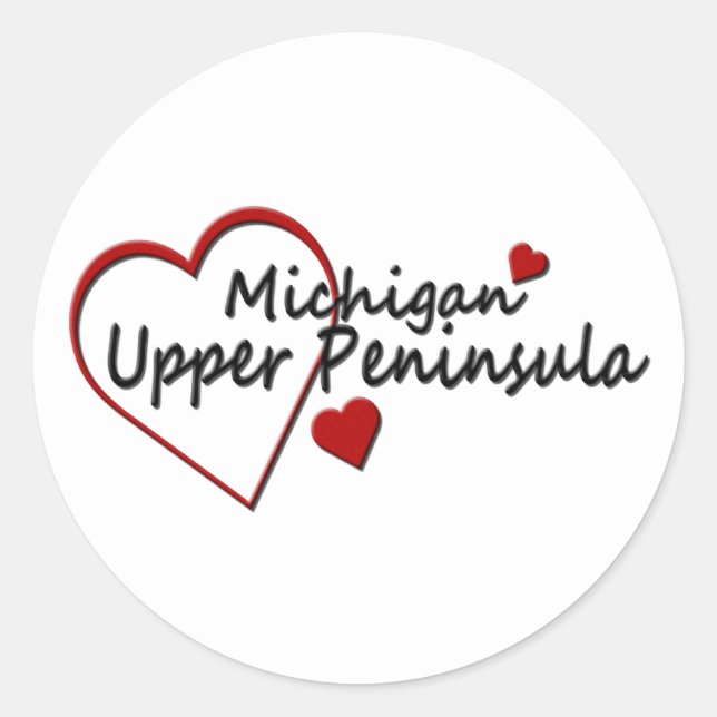 Adesivo Michigan Upper Peninsula Heart Sticker (Frente)