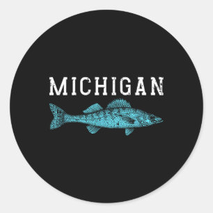 Adesivo Michigan Walleye Pescador de Pesca Angler Midwest