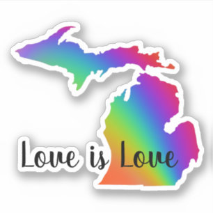 Adesivo Michigander   amor é amor  orgulho arco-íris 