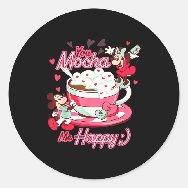Adesivo Mickey &amp; Minnie Valentine's Day You Mocha Me H (Frente)