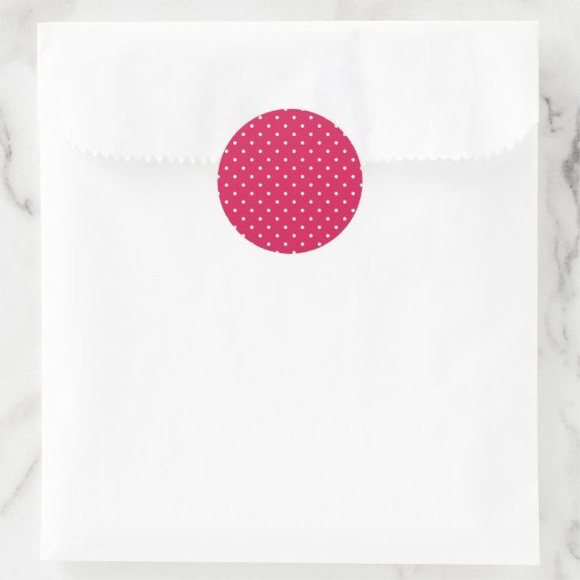 Adesivo Micro Bolinha Branco - Framboesa (Bolsa)